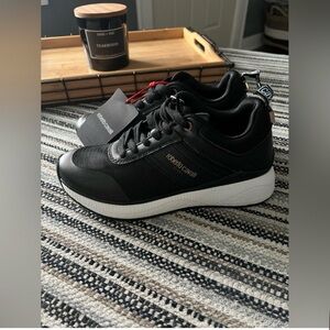 Roberto Cavalli Black Men's Shoes Sz 7-(Women Sz 8.5) Retail $550 NWT